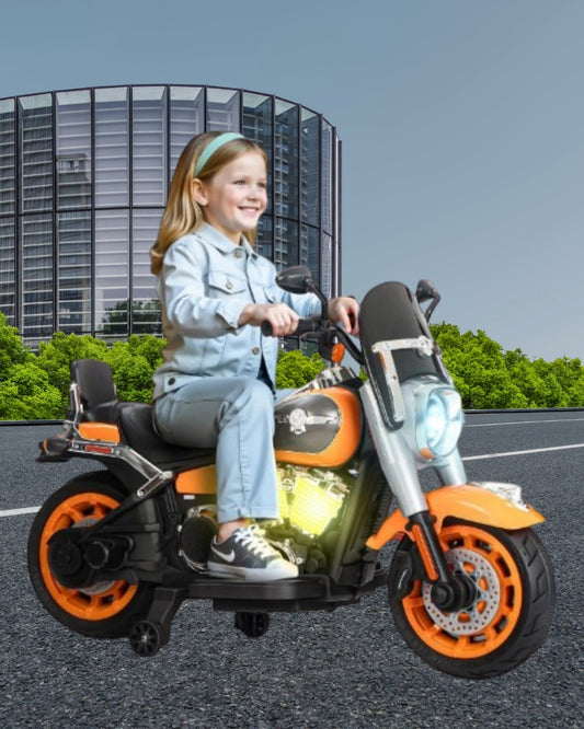 Electric ride-on motorcycle toy for children aged 3 to 13 years