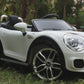Letzride 1 to 4 Years (White) Mini Cooper Car with Openable Doors, Pull Back, Blinking Headlights and Music with Projectable
