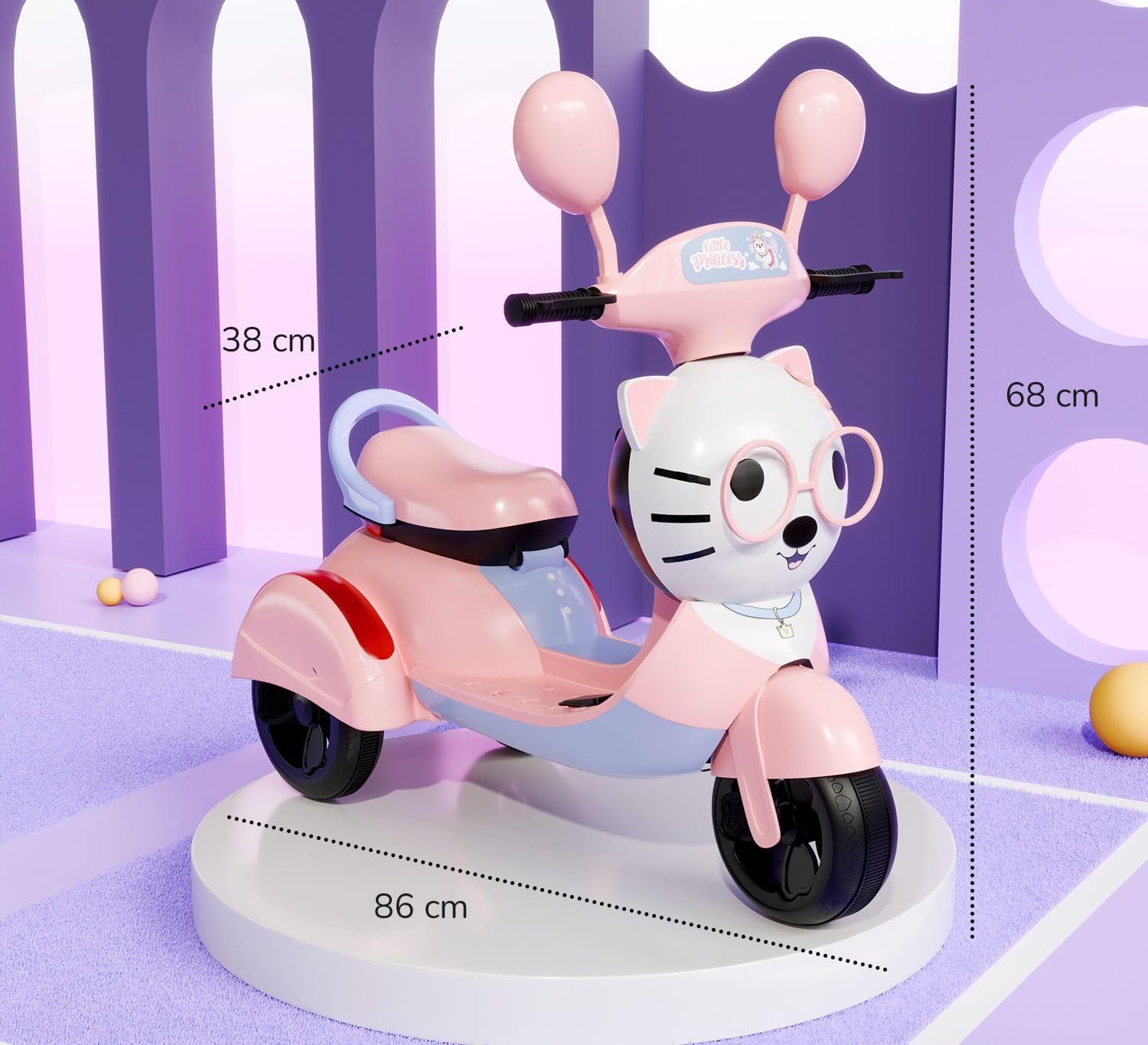 Ride-On Kitty Bike for Kids with 50kg Weight Capacity