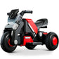 Yellow electric ride-on bike for toddlers with music player and LED lights